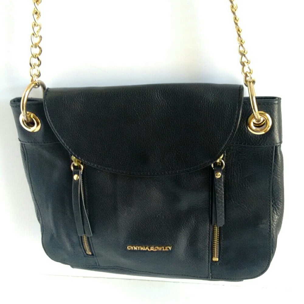 Cynthia Rowley Black Leather Shoulder Bag